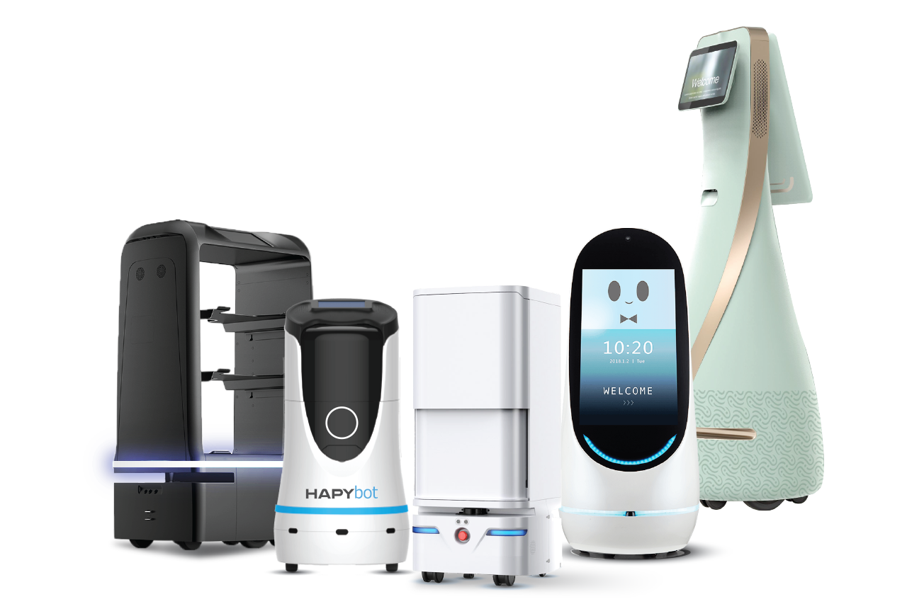 Nippon SySits HapyBot Delivery Robot for Hospital and Hospitality Group Photo Robot.png